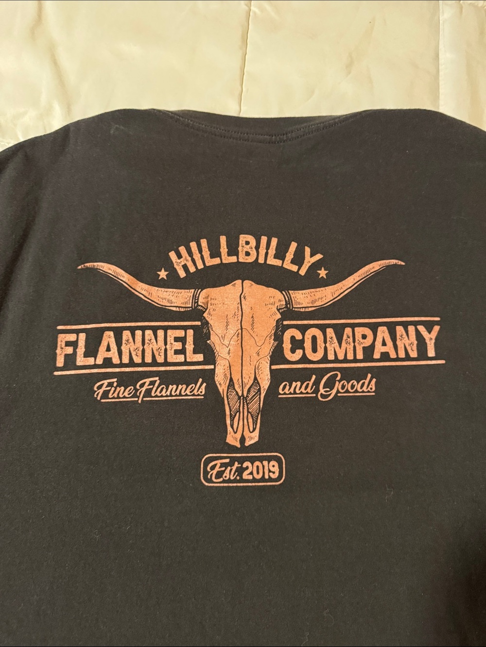 Hillbilly Flannel Company Graphic Tee - Black with Rust Print